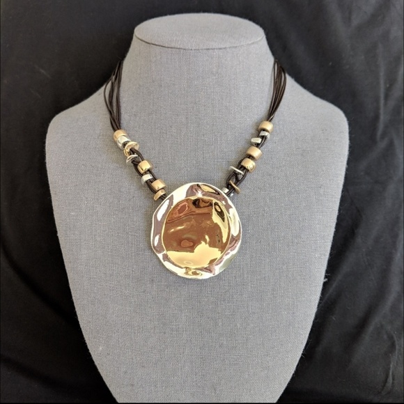 Robert Lee Morris Jewelry - Robert Lee Morris Leather Metal 16" Necklace NWT